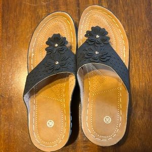 New without tags black flip flops never worn